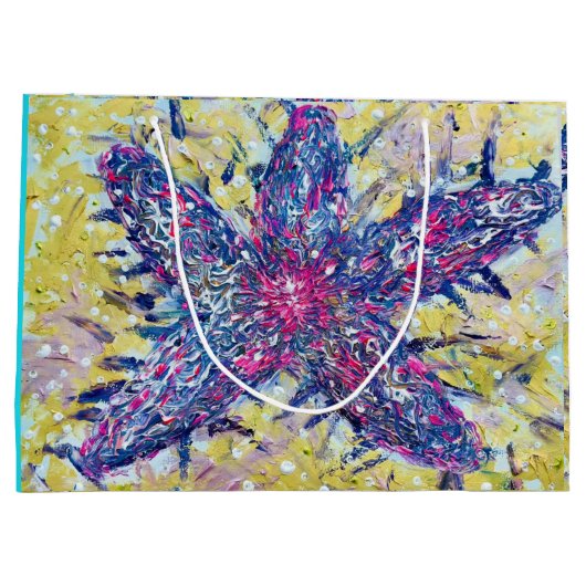 Zak met zeester cadeau groot cadeauzakje (Achterkant)