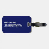 Zak Naam Naam Adres Gepersonaliseerd Blauw Bagagelabel (Achterkant horizontaal)