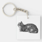 Zak tabby, ingetrokken poten sleutelhanger (voorkant)