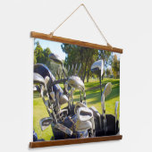 Zak van golfclubs, muur het hangen hangend wandkleed (Gebogen)