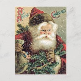 Zak van Kerstman met speelgoed en groene takken Feestdagenkaart