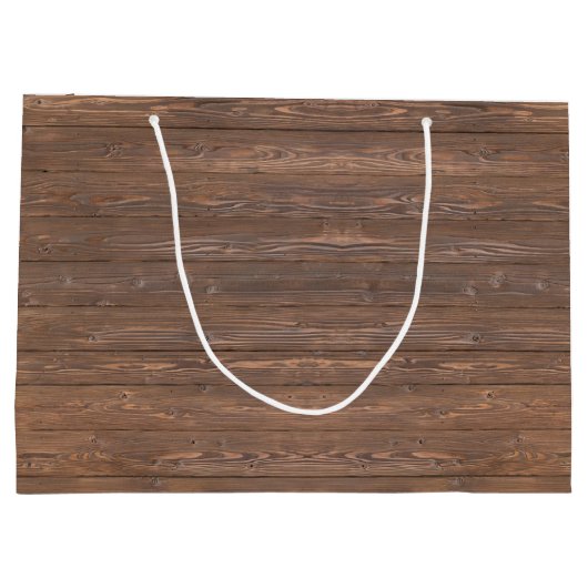 Zak van rustiek houten vat voor huwelijksgunst groot cadeauzakje (Achterkant)