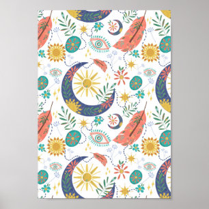 Zak vol Glitters Celestial Boho Kunstprint Poster