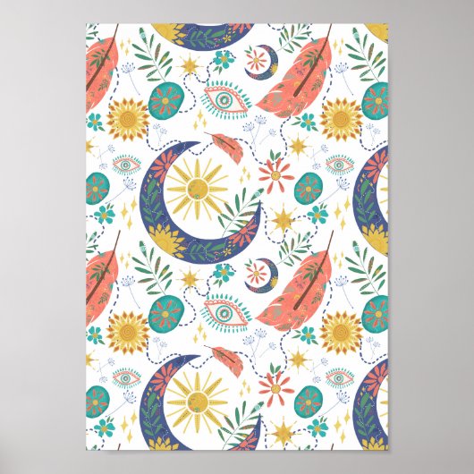 Zak vol Glitters Celestial Boho Kunstprint Poster (Voorkant)