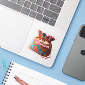 Zak vol kennis sticker (Laptop met iPhone)