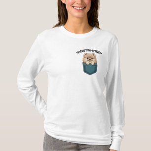 Zak Vol Met Pluis Pomeranian Puppy Hondenliefhebbe T-shirt