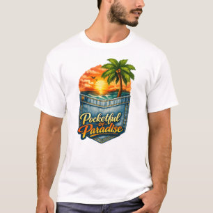 Zak vol Paradijs–Tropische Zonsondergang Basic T-s T-shirt
