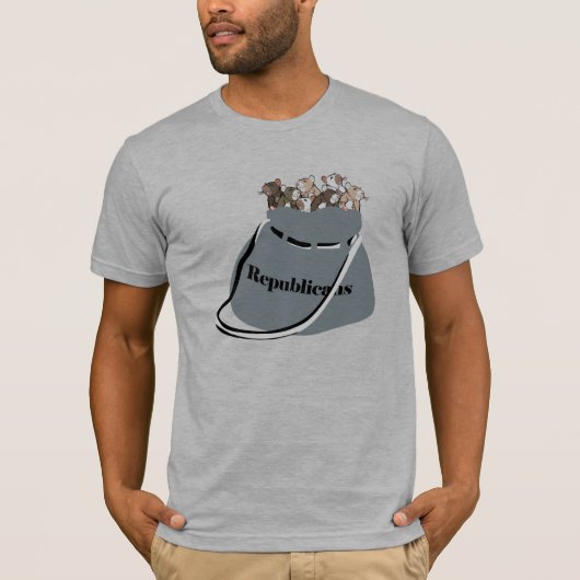 Zak vol Republikeinse Ratten T-shirt (Voorkant)