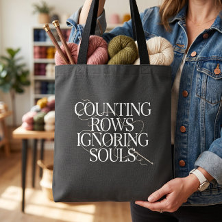 Zak voor breiwerk - Grappige breiers die rijen tel Tote Bag