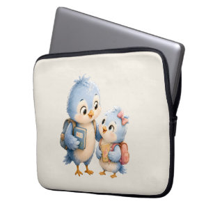 Zak voor Tech Organizer met Mooie Blauwe Vogel Laptop Sleeve