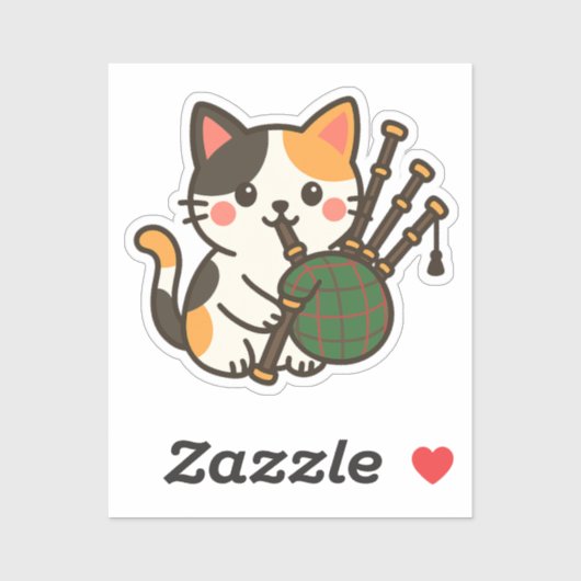 Zakdoek Calico Kat Leuk Ontwerp Sticker (Vel)