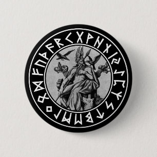 zakdoekje Odin Shield on Blk Ronde Button 5,7 Cm