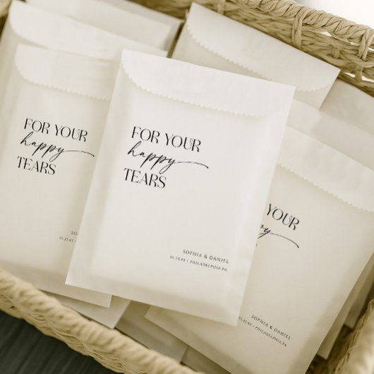 Zakdoekjes voor je gelukkige tranen voor de bruilo bedankzakje