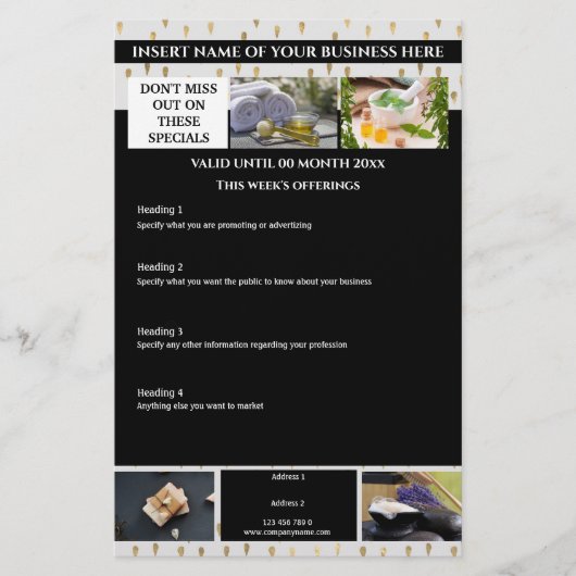 Zakelijk 6 foto | goud witte marketingbrochure flyer (Voorkant)