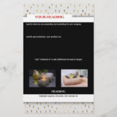Zakelijk 6 foto | goud witte marketingbrochure flyer (Achterkant)