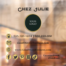 Zakelijk aangepast logo en gouden pictogrammen voo