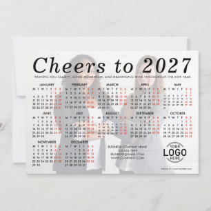 Zakelijk aangepast logo foto eenvoudig kalender 20 feestdagenkaart