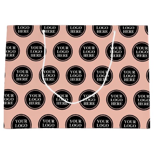 Zakelijk aangepast logo met roze achtergrond groot cadeauzakje (Voorkant)