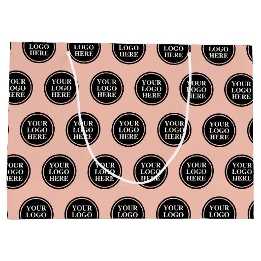 Zakelijk aangepast logo met roze achtergrond groot cadeauzakje (Achterkant)