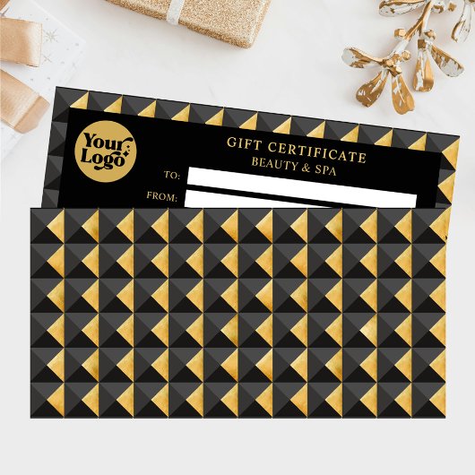 Zakelijk Abstract Zwart Goud Cadeaubon