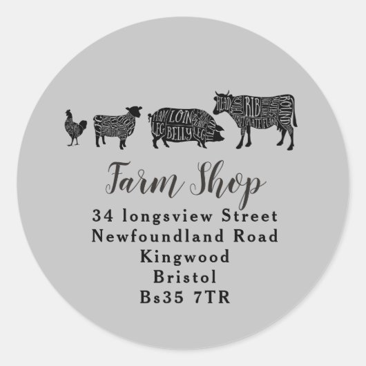 Zakelijk adres Boer Detailhandel Ronde Sticker (Voorkant)