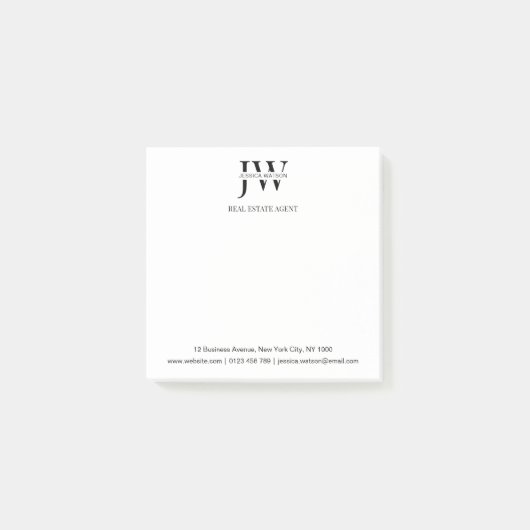 Zakelijk adres Monogram Vastgoedbedrijf Post-it® Notes (Voorkant)