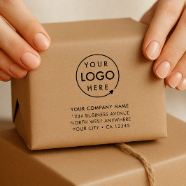 Zakelijk adres rubberen stempel | Logo merk