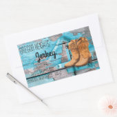 Zakelijk adres Stickers Blue Wood Barn Door Boot (Envelop)