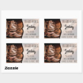 Zakelijk adres Stickers Cowboy laarzen schuur hout (Vel)