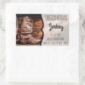 Zakelijk adres Stickers Cowboy laarzen schuur hout (Tas)