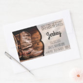 Zakelijk adres Stickers Cowboy laarzen schuur hout (Envelop)