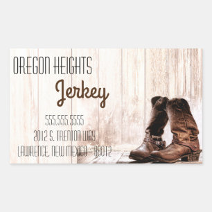Zakelijk adres Stickers Red Boots Country Rustic