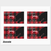 Zakelijk adres Stickers Red Buffalo Plaid Beer (Vel)