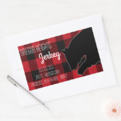 Zakelijk adres Stickers Red Buffalo Plaid Beer (Envelop)