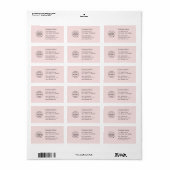 Zakelijk adreslabel | Roze bedrijfsinfosticker Etiket (Full Sheet)