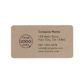 Zakelijk adreslabel | Rustic Kraft-logo sticker (Voorkant)