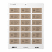 Zakelijk adreslabel | Rustic Kraft-logo sticker (Full Sheet)