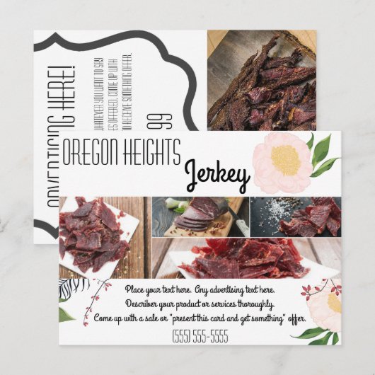 Zakelijk Adverteren Kaart Baby Roze Kosmos op Whi (Voorkant / Achterkant)