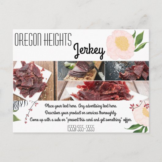 Zakelijk Adverteren Kaart Baby Roze Kosmos op Whi (Voorkant)