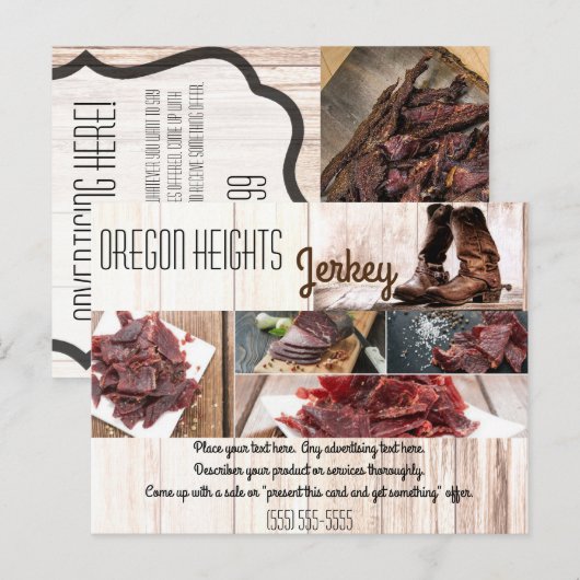 Zakelijk Adverteren Kaart laarzen land rustieke wi (Voorkant / Achterkant)