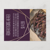 Zakelijk Adverteren Kaart Plum Paarse Rozen Goud (Achterkant)