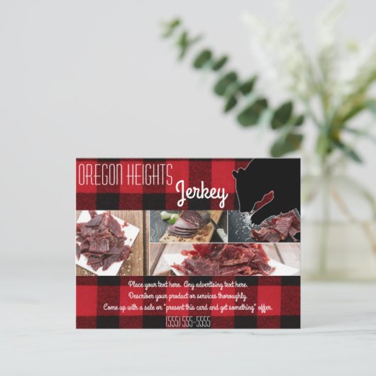 Zakelijk Adverteren Kaart Red Buffalo Plaid Beer (Staand voorkant)