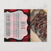 Zakelijk Adverteren Kaart Red Buffalo Plaid Beer (Achterkant)