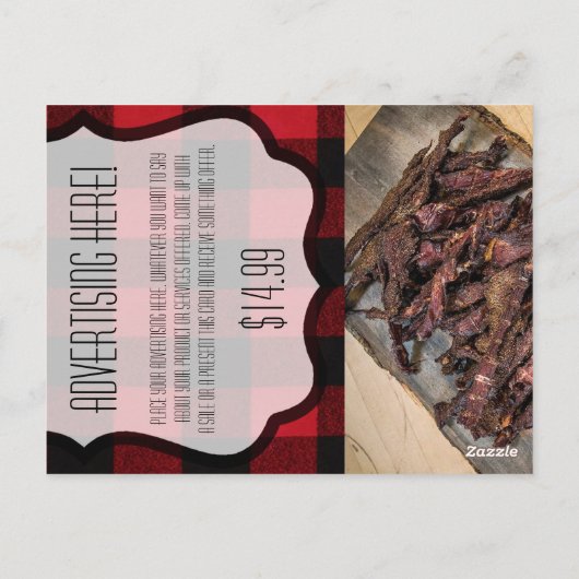 Zakelijk Adverteren Kaart Red Buffalo Plaid Beer (Achterkant)