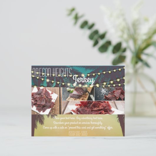 Zakelijk Adverteren Kaart Strand String Lights Pal (Staand voorkant)