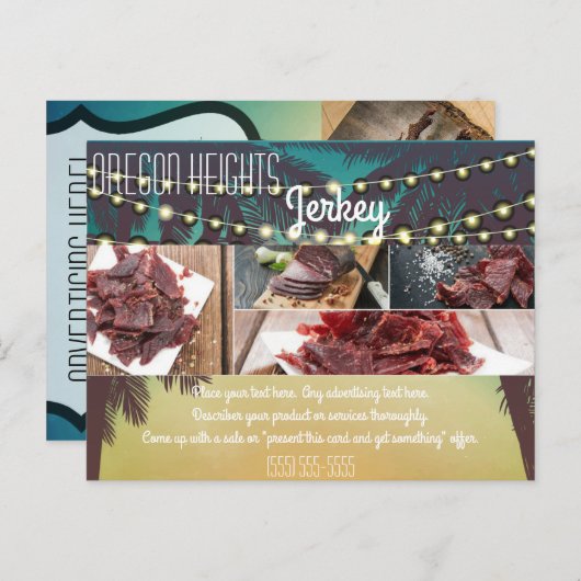 Zakelijk Adverteren Kaart Strand String Lights Pal (Voorkant / Achterkant)