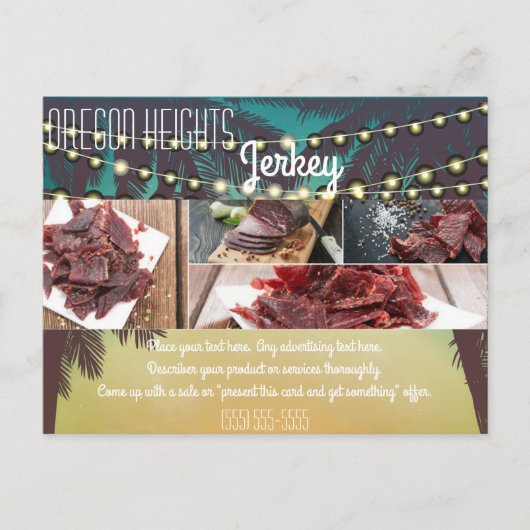 Zakelijk Adverteren Kaart Strand String Lights Pal (Voorkant)