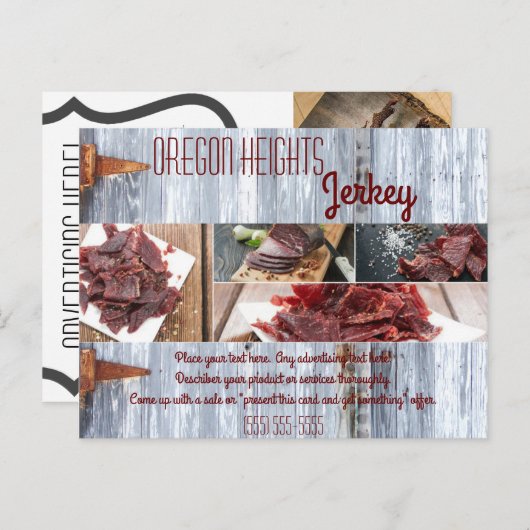 Zakelijk Adverteren Kaart Wit Wassen Hout Schuur D (Voorkant / Achterkant)