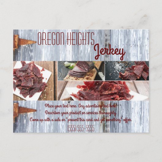 Zakelijk Adverteren Kaart Wit Wassen Hout Schuur D (Voorkant)