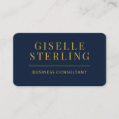 Zakelijk adviseur Navy Blue Goud Foto QR Code Visitekaartje (Voorkant)